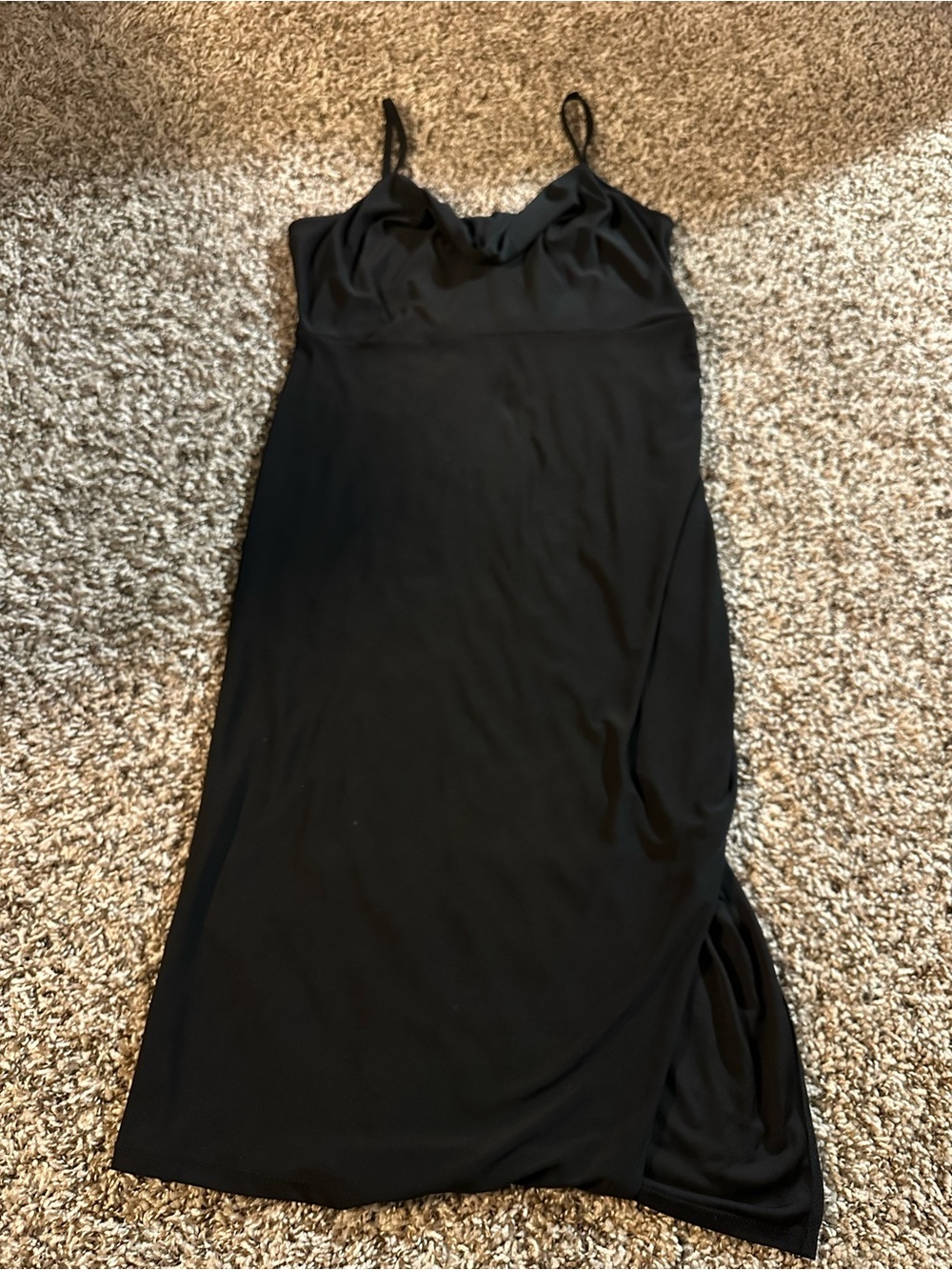 Sleek Black Mini Slip Dress with Spaghetti Straps